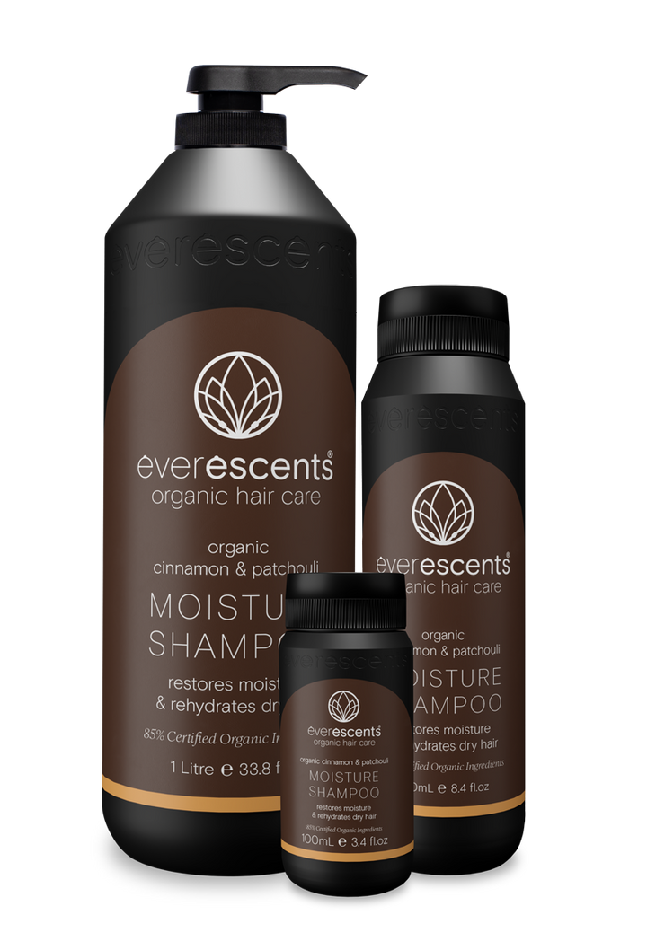 EVERESCENTS Organic Cinnamon & Patchouli Moisture Shampoo | Various Sizes