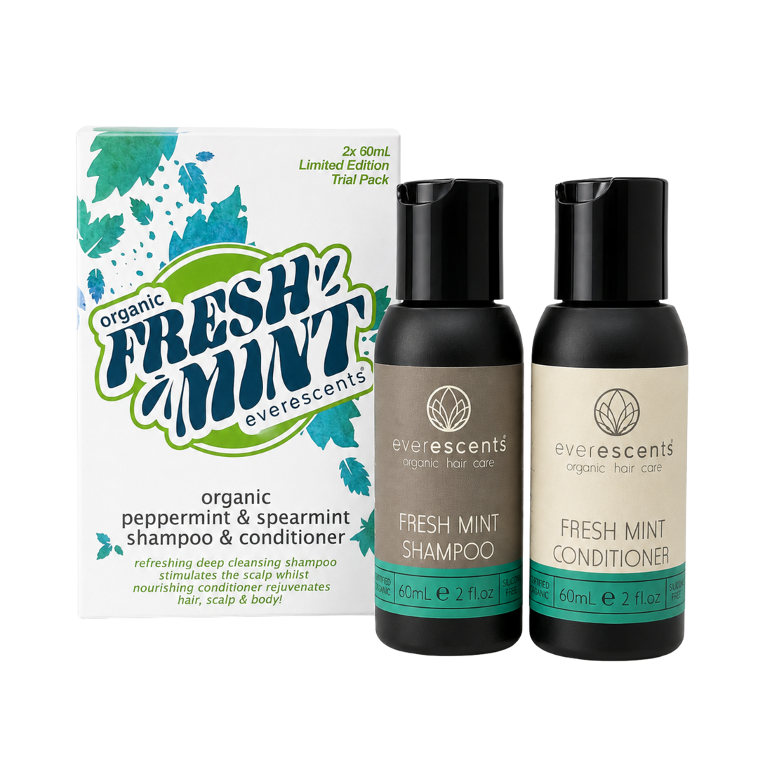 EVERESCENTS Organic Fresh Mint Shampoo & Conditioner Limited Edition Duo | 60ml