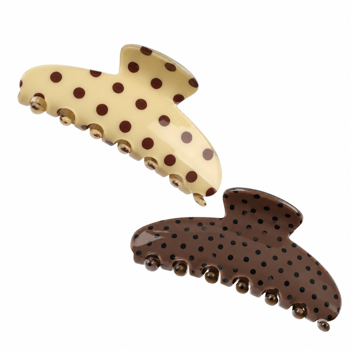 Polka Dot Curved Claw Clip