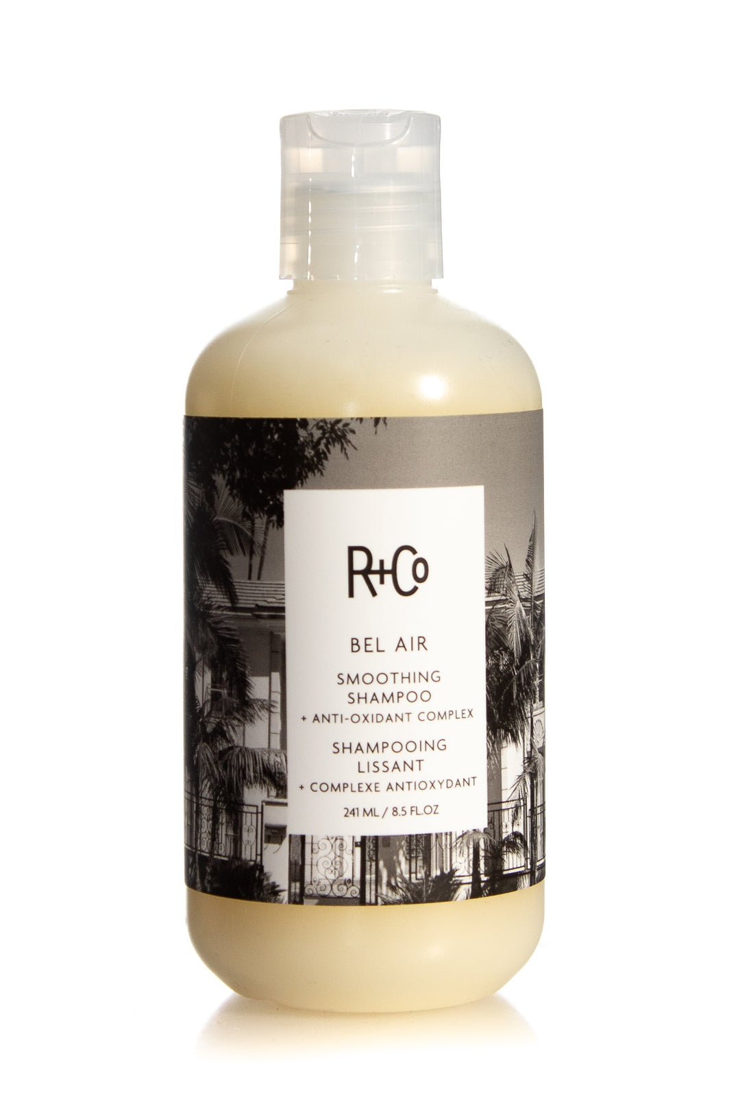R+Co Bel Air Shampoo This cleanser is enhanced with powerful smoothing properties specifically designed to lock in a seriously silky overall look000 and feel, Perfect for thick, curly or frizz-prone hair.